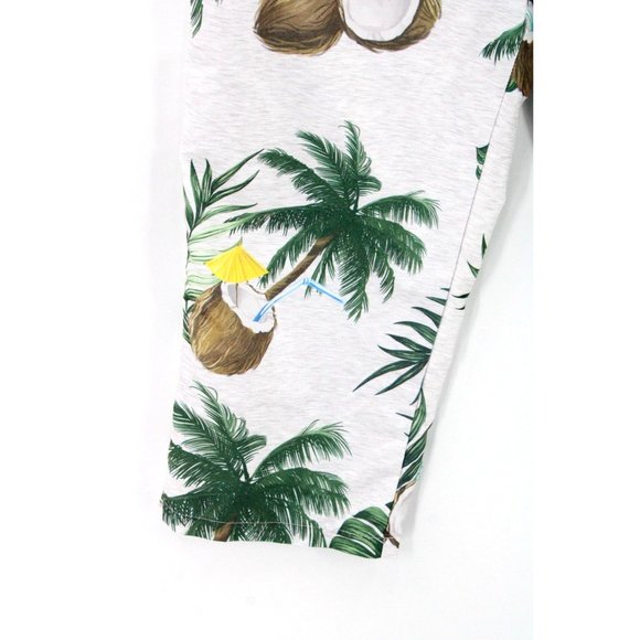Palmwave Hawaiian Pants Womens Gray All Over Print Flat Front Size Large L - Picture 4 of 9